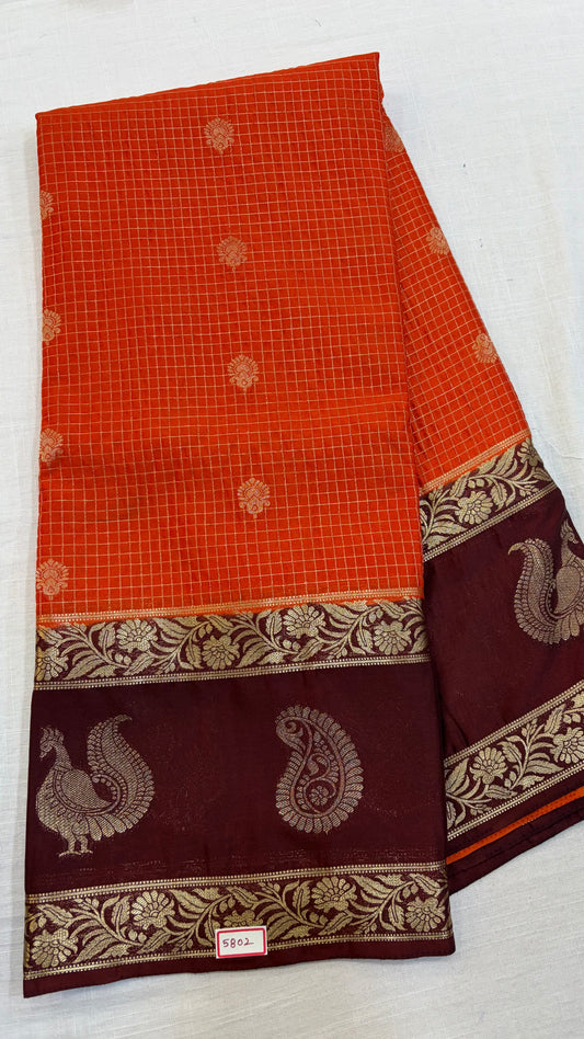 Mysore Crepe Gap Border Saree