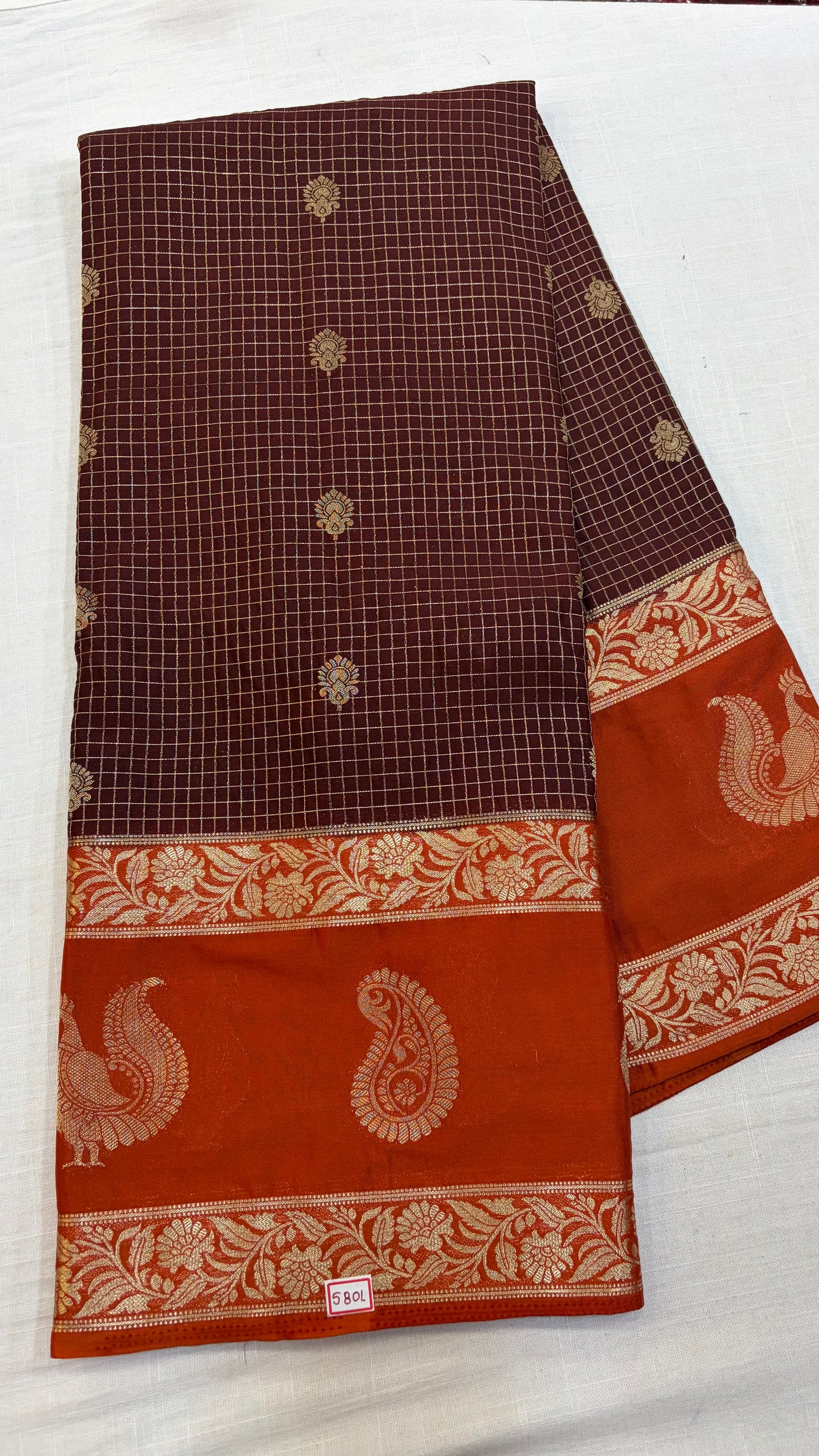 Mysore Crepe Gap Border Saree