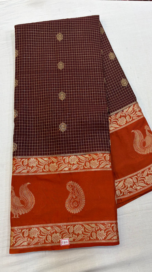 Mysore Crepe Gap Border Saree