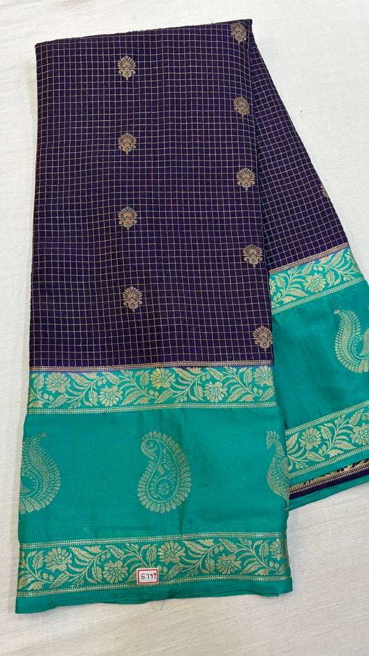Mysore Crepe Gap Border Saree