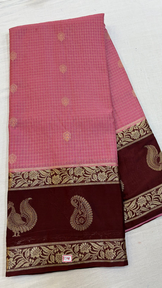 Mysore Crepe Gap Border Saree