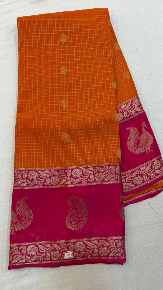 Mysore Crepe Gap Border Saree
