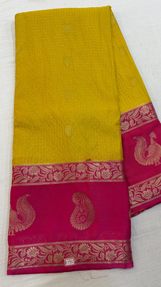Mysore Crepe Gap Border Saree