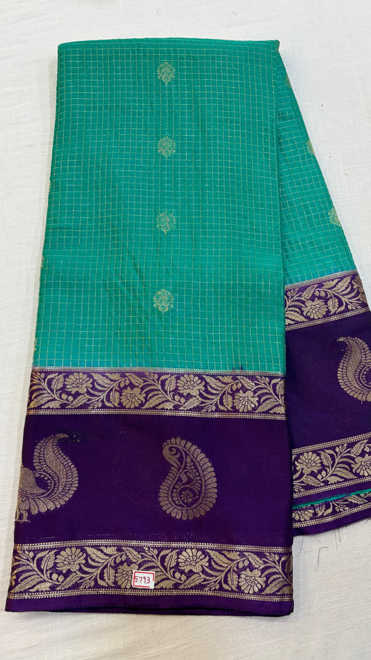Mysore Crepe Gap Border Saree