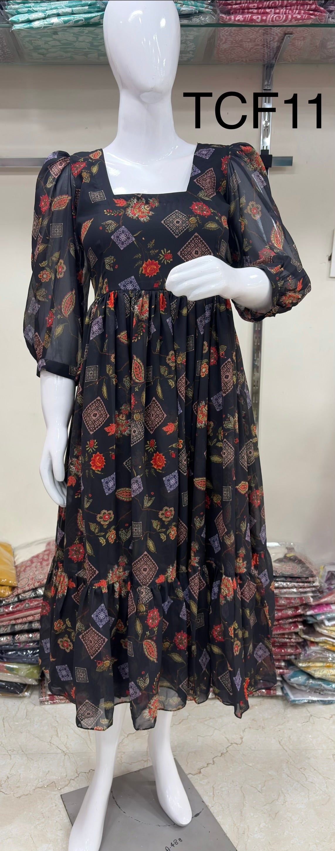 Georgette Long 2 Tier Frocks