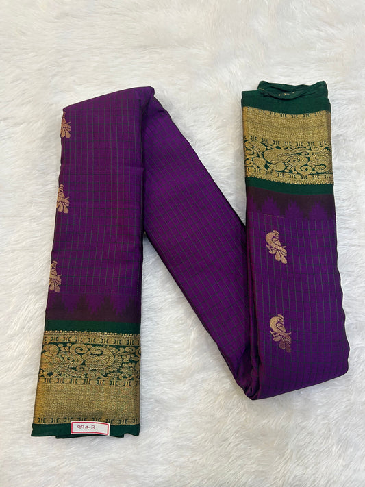 Semi Gadwal Sico Small Border Saree