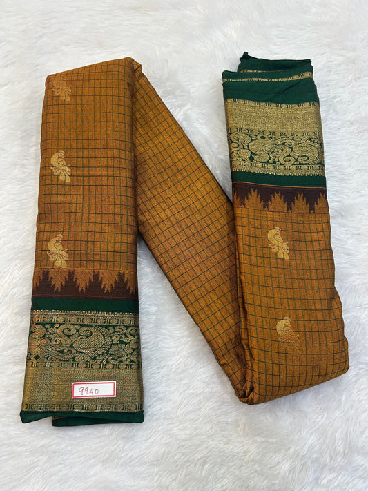 Semi Gadwal Sico Small Border Saree