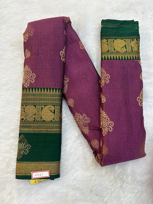 Semi Gadwal Sico Small Border Saree