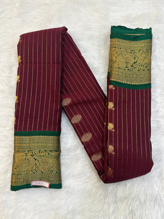 Semi Gadwal Sico Small Border Saree