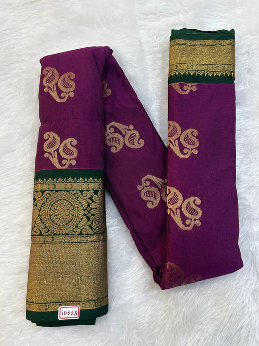 Semi Gadwal Sico Small Border Saree