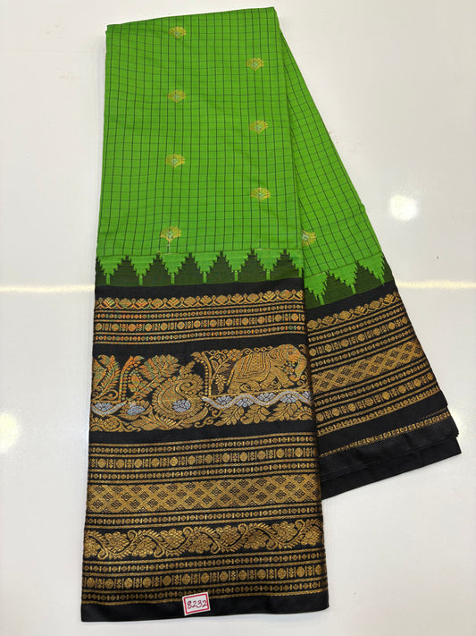 Semi Gadwal Checks Sarees