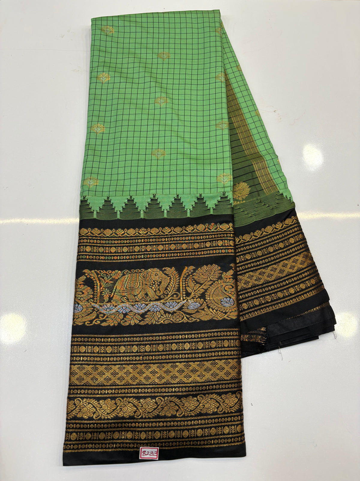 Semi Gadwal Checks Sarees