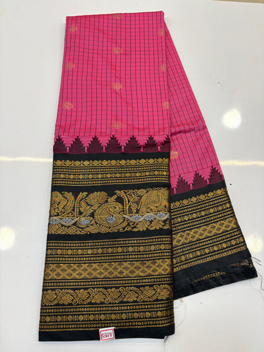 Semi Gadwal Checks Sarees