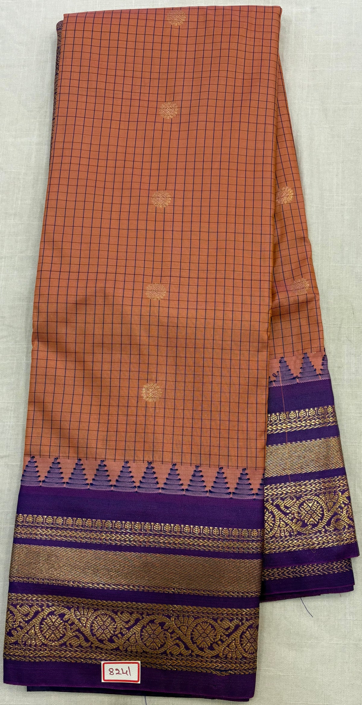 Semi Gadwal Checks Sarees