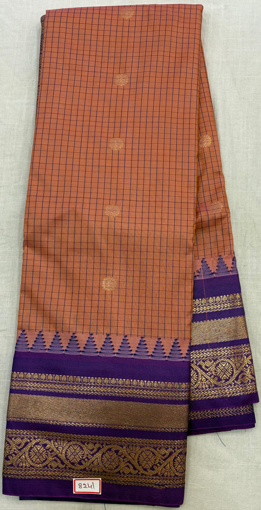 Semi Gadwal Checks Sarees