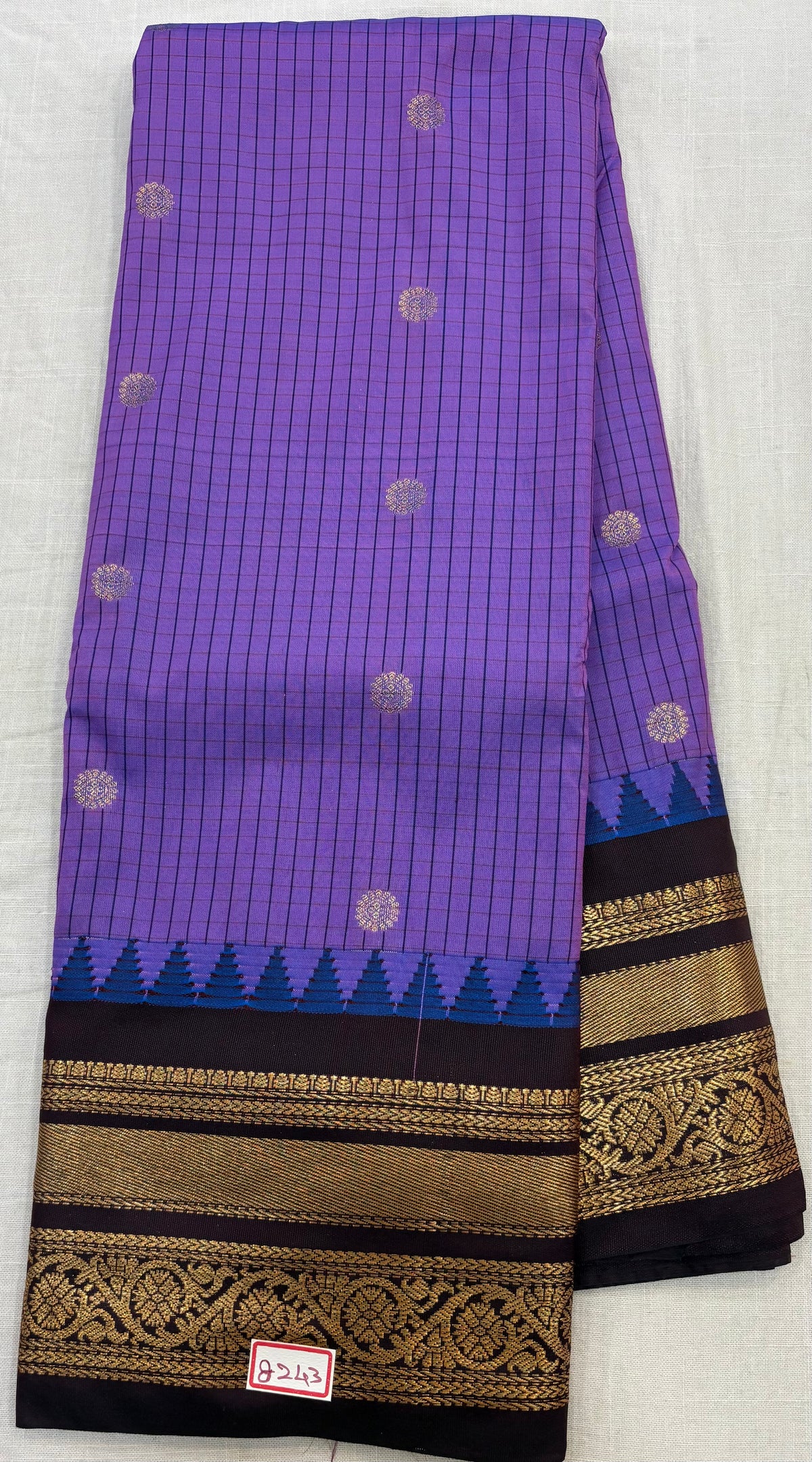 Semi Gadwal Checks Sarees
