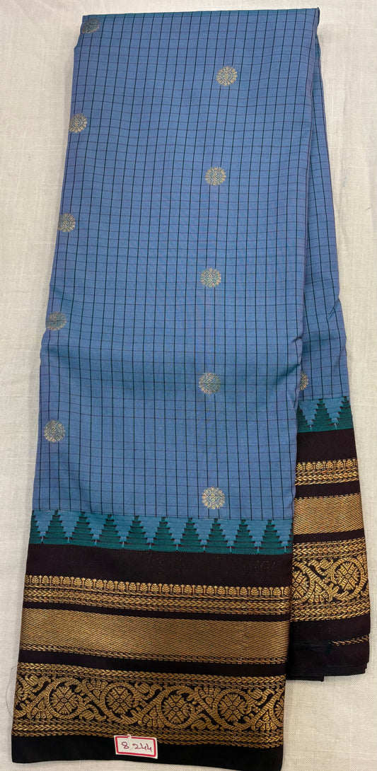 Semi Gadwal Checks Sarees