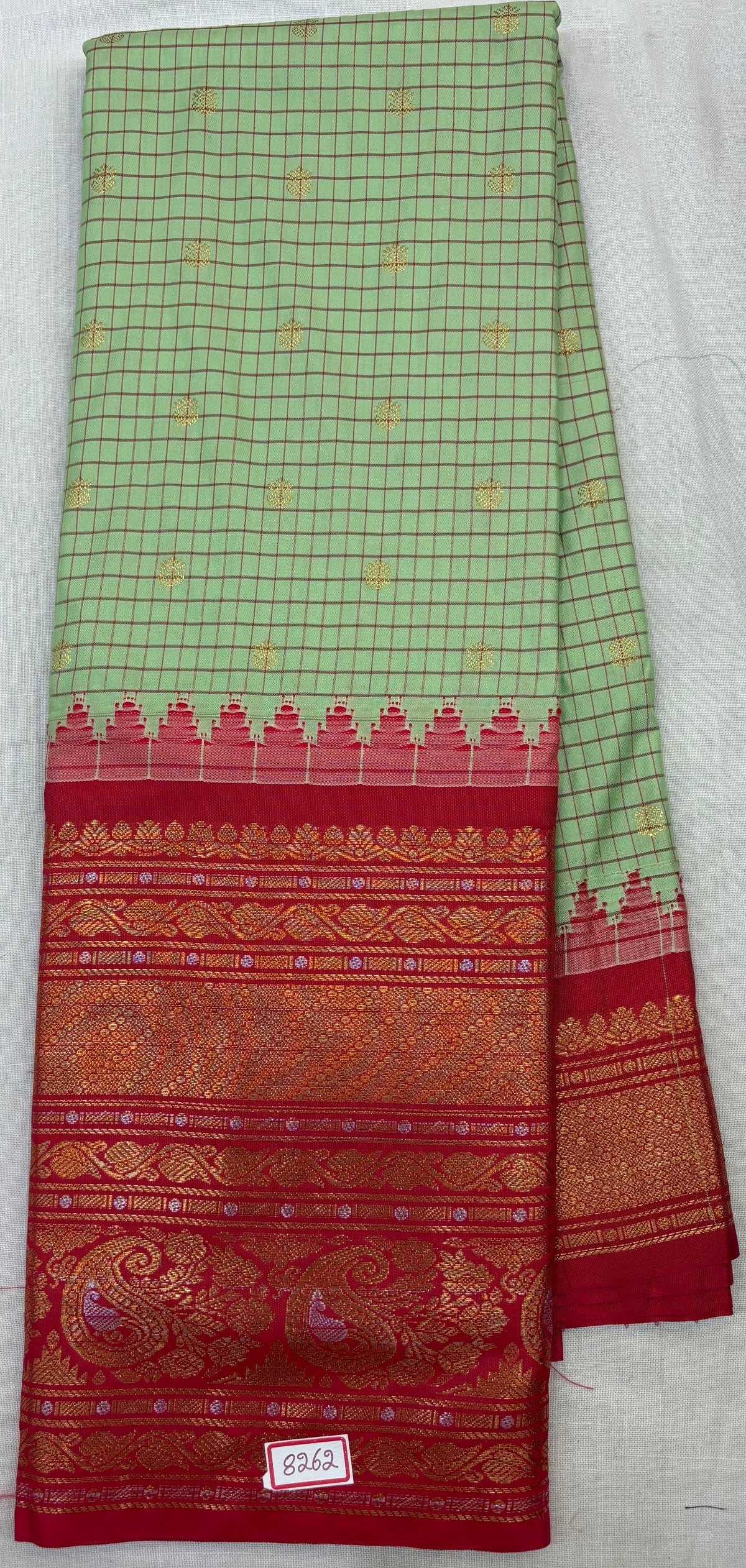 Semi Gadwal Checks Sarees