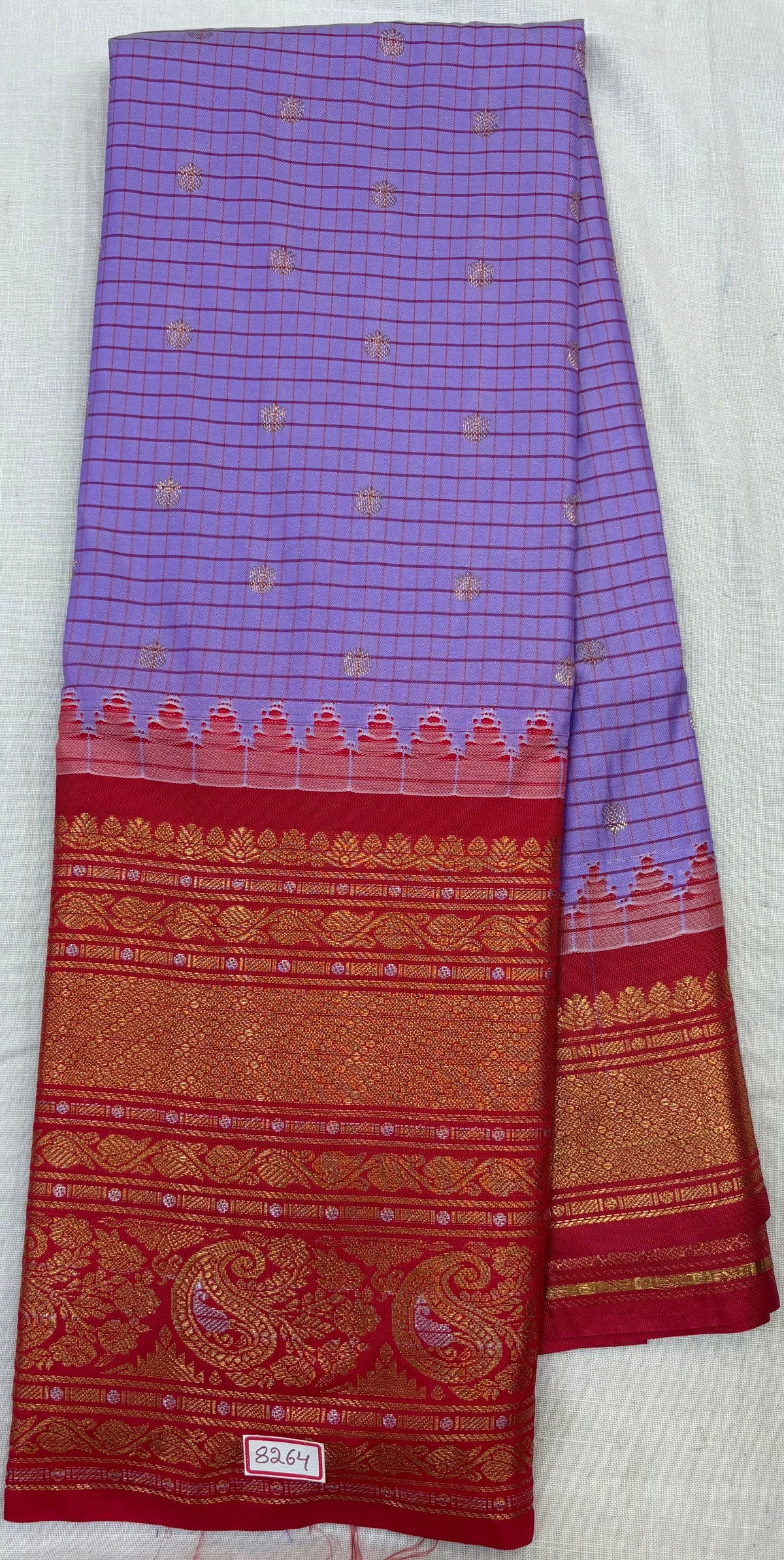 Semi Gadwal Checks Sarees