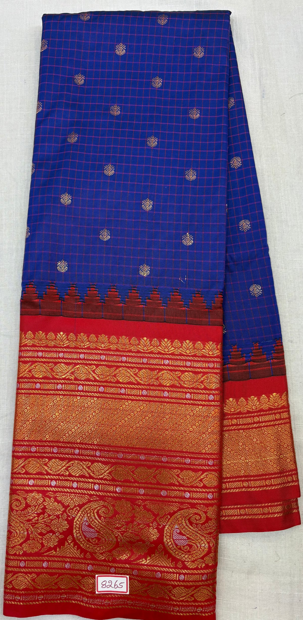 Semi Gadwal Checks Sarees