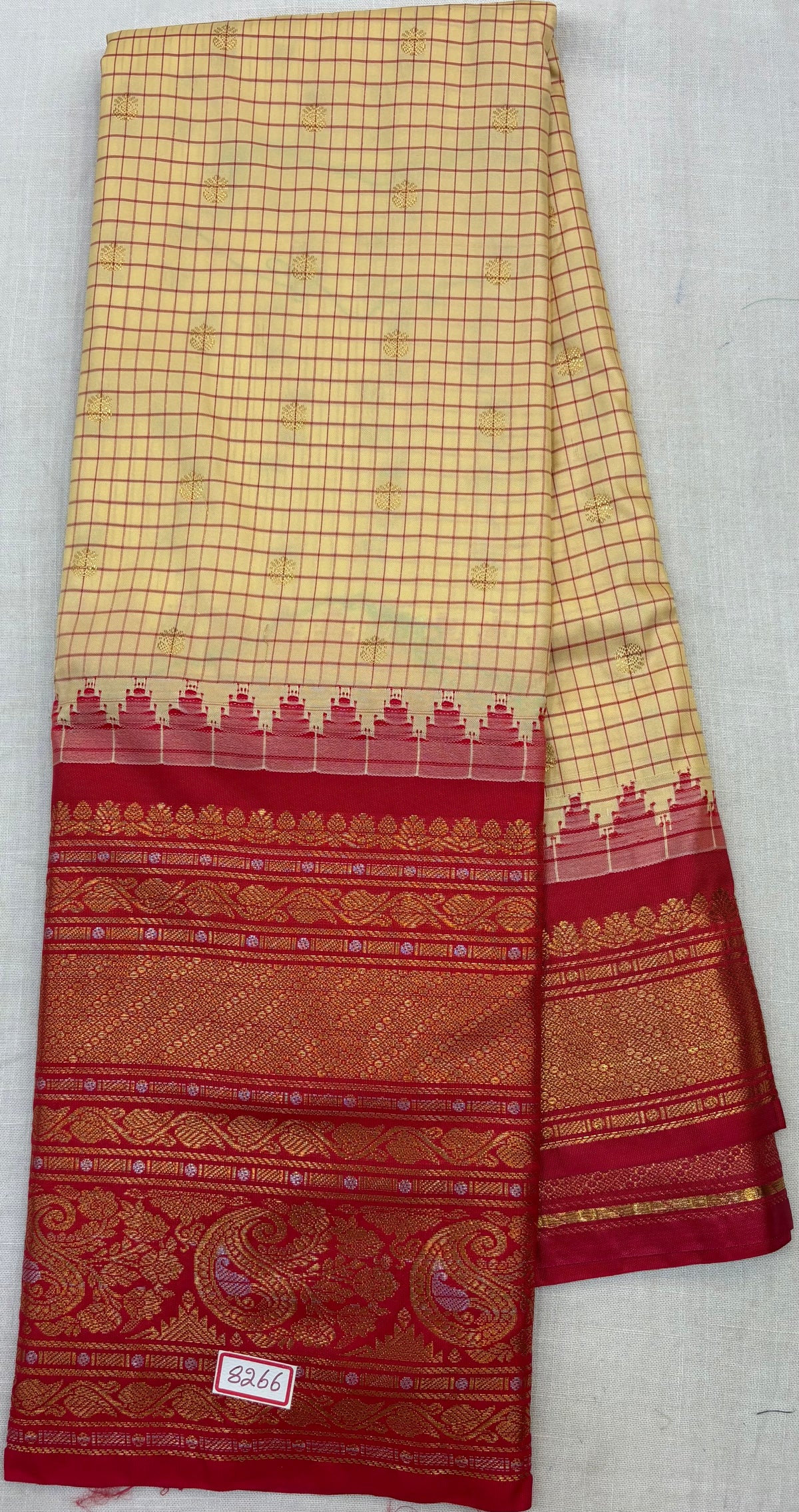 Semi Gadwal Checks Sarees