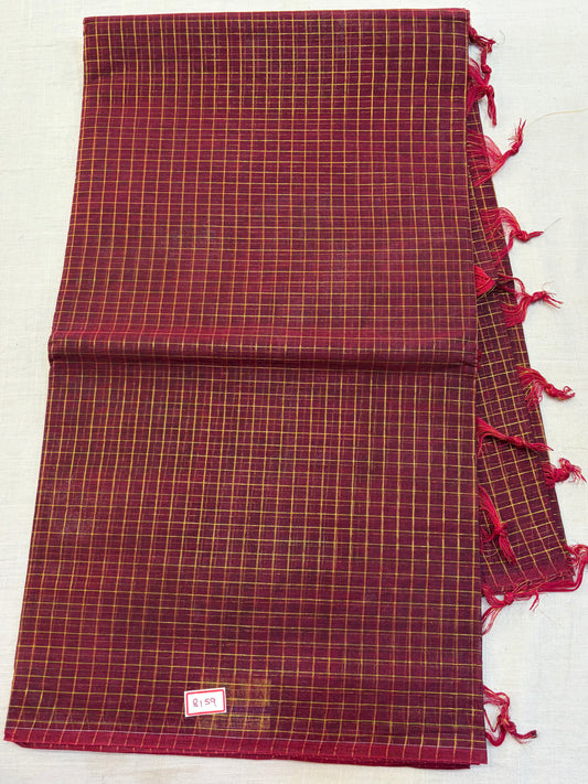 Cotton checks saree