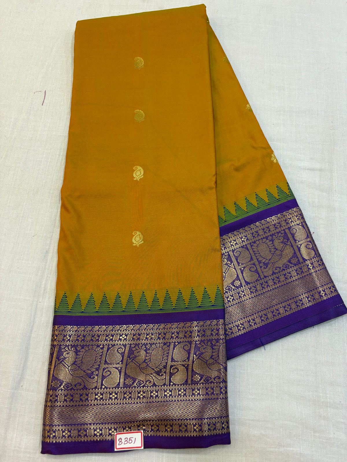 Semi Gadwal Silk Small border