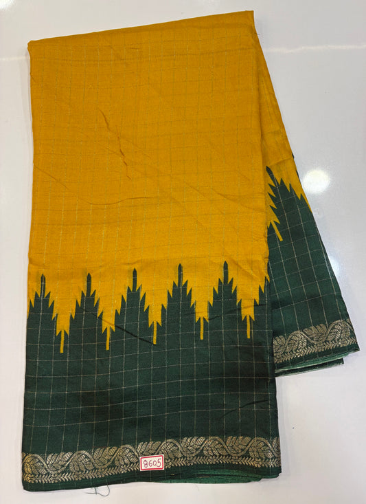 Fancy Marshmellow Yellow Green Saree