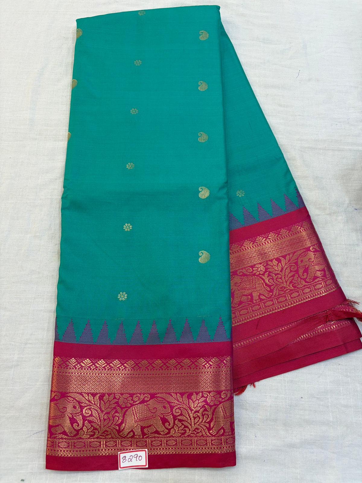 Semi Gadwal Silk Small border