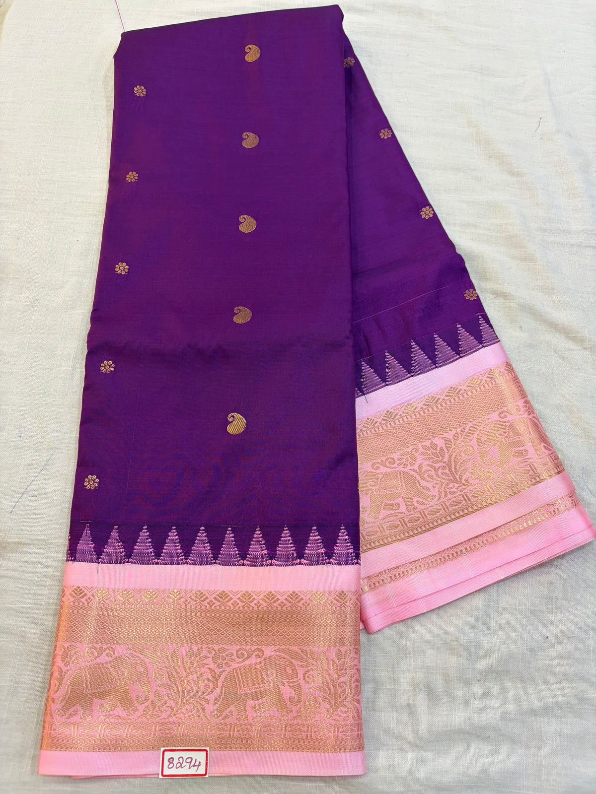 Semi Gadwal Silk Small border