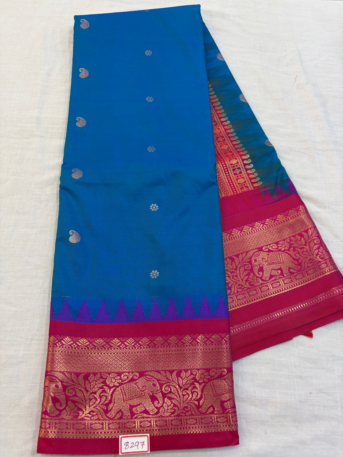 Semi Gadwal Silk Small border