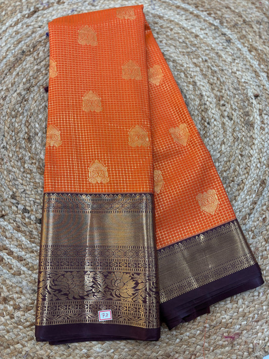 Semi Kanchi pattu Kuttu border sarees