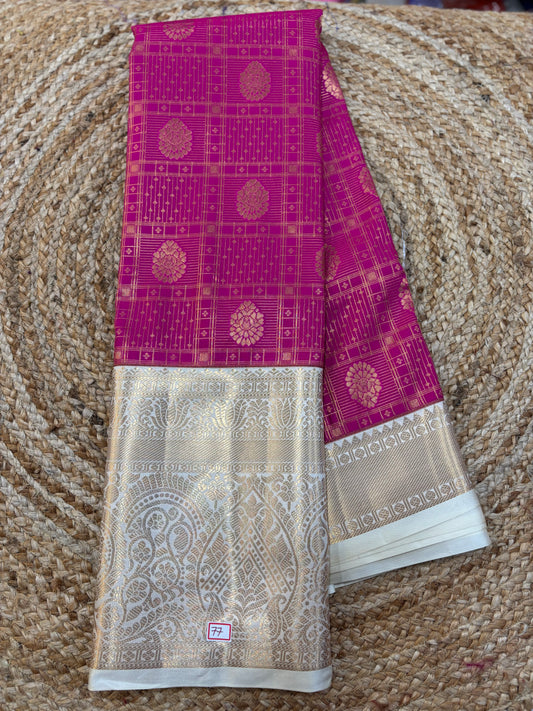 Semi Kanchi pattu Kuttu border sarees