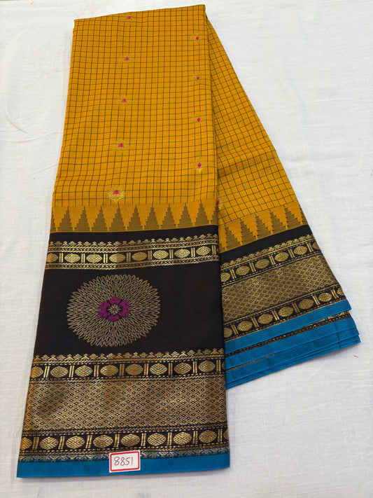 Semi Gadwal Gap Border Saree