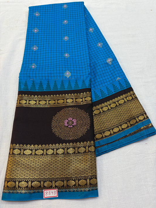 Semi Gadwal Gap Border Saree