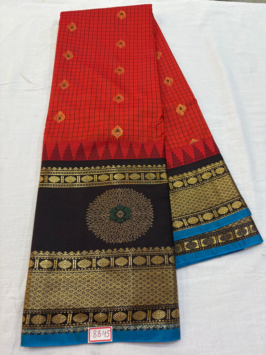 Semi Gadwal Gap Border Saree