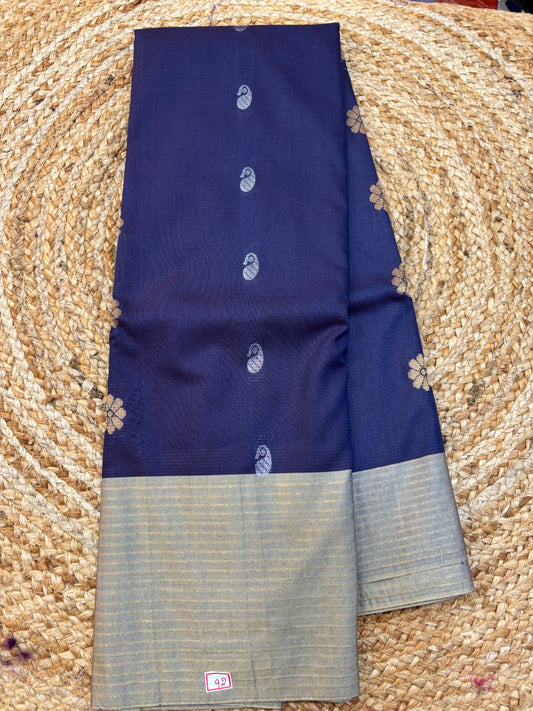 Semi Gadwal Lines Border Saree