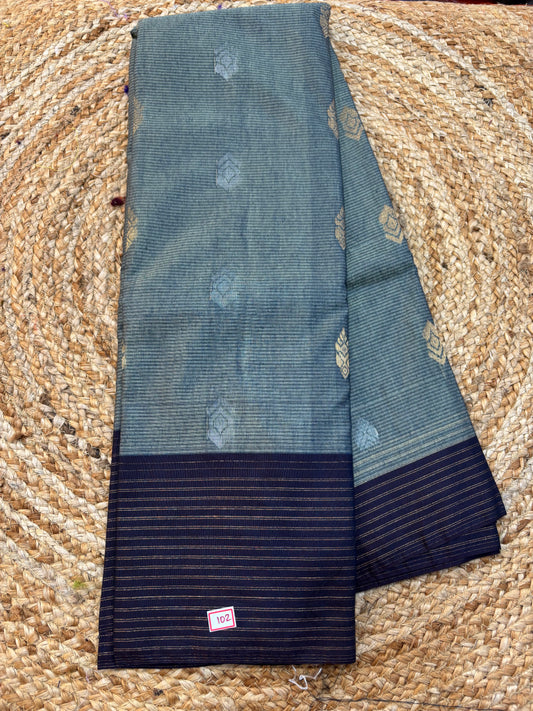 Semi Gadwal Lines Border Saree