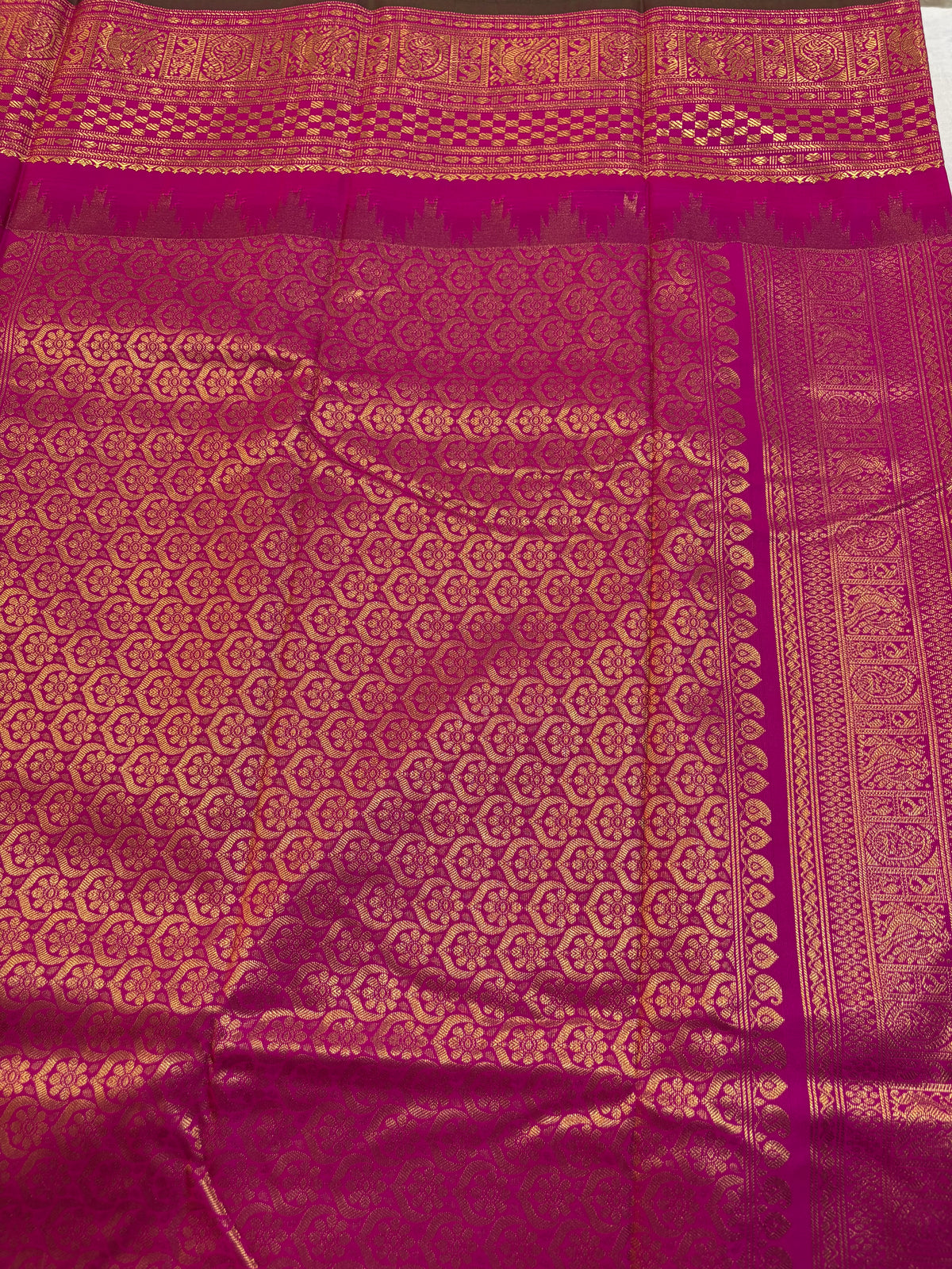 Semi Gadwal Silk Small Border Saree
