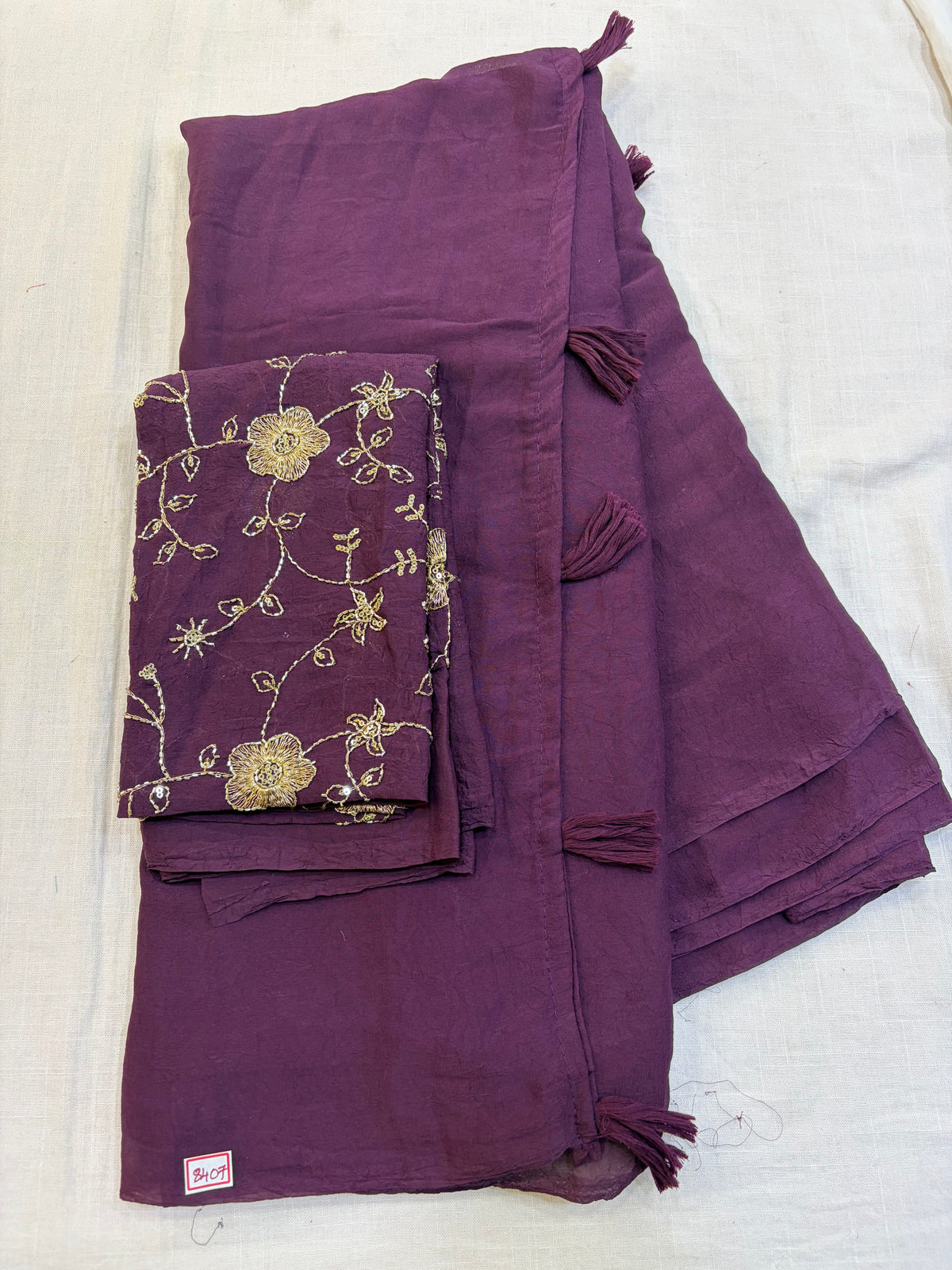 Fendy Crush Blouse Embroidery- Wine