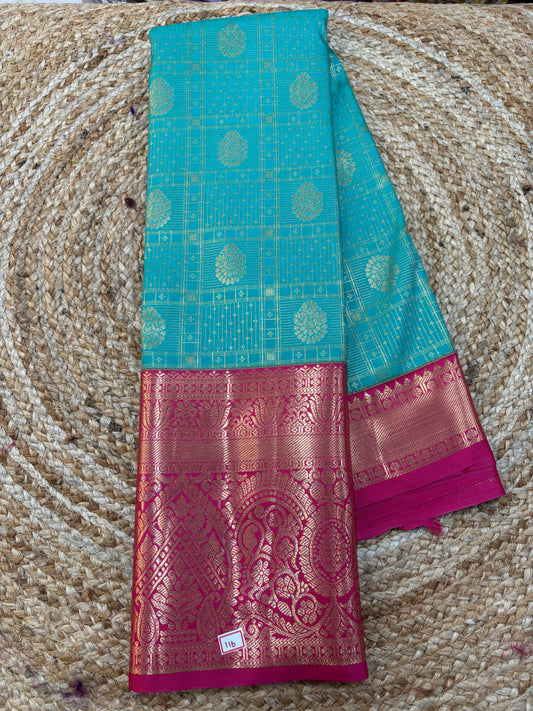 Semi Kanchi pattu Kuttu border sarees