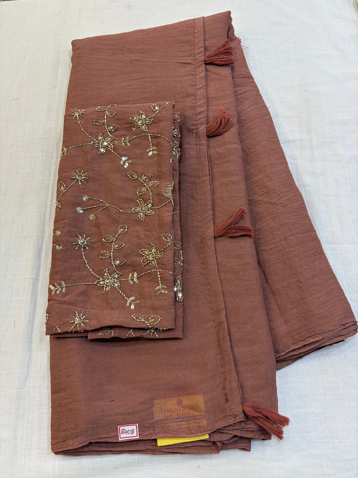 Fendy Crush Blouse Embroidery- Peach