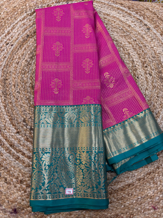 Semi Kanchi pattu Kuttu border sarees