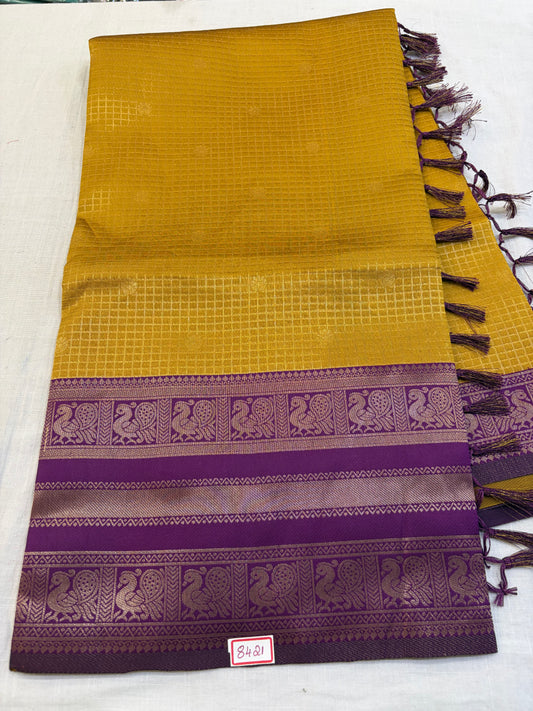 Vintage Checks Pattu - Soft Silk