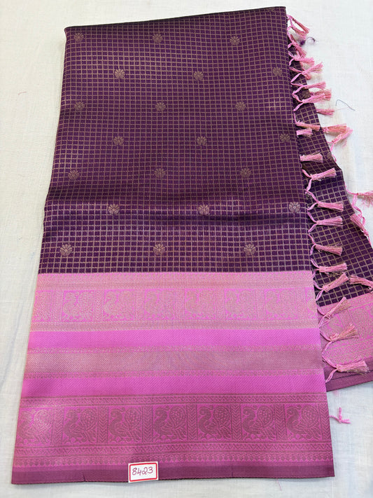 Vintage Checks Pattu - Soft Silk