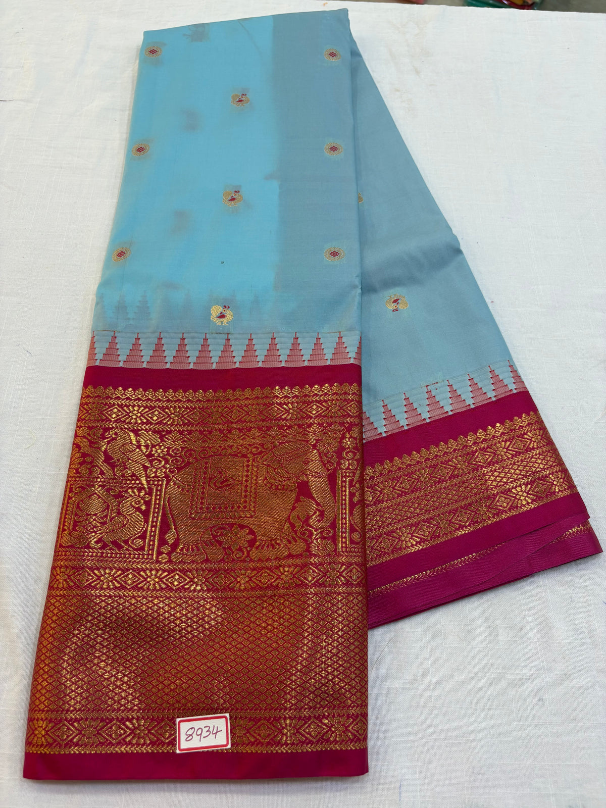 Semi Gadwal Silk Big Border Saree