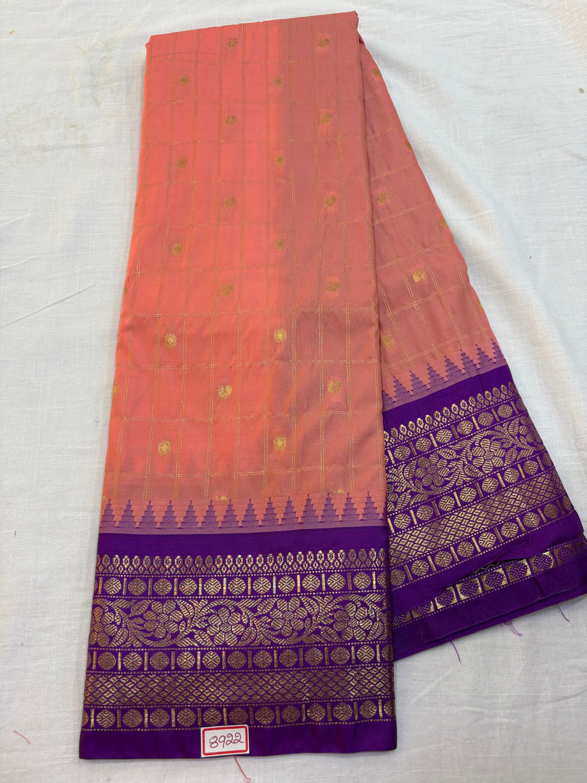 Semi Gadwal Small Border Checks Saree