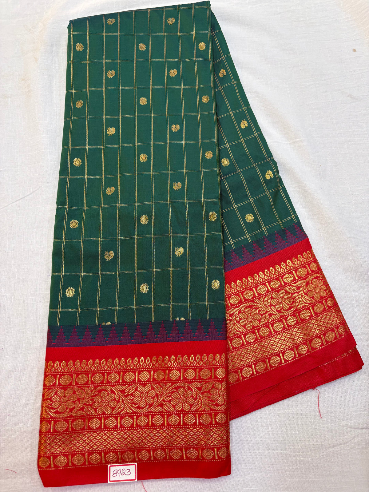 Semi Gadwal Small Border Checks Saree