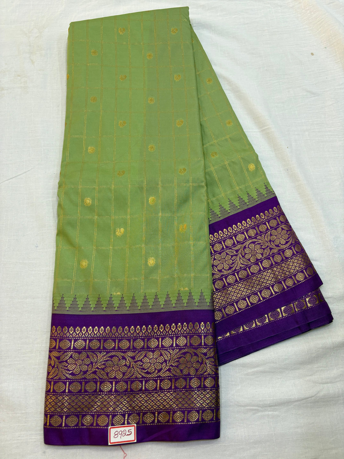 Semi Gadwal Small Border Checks Saree