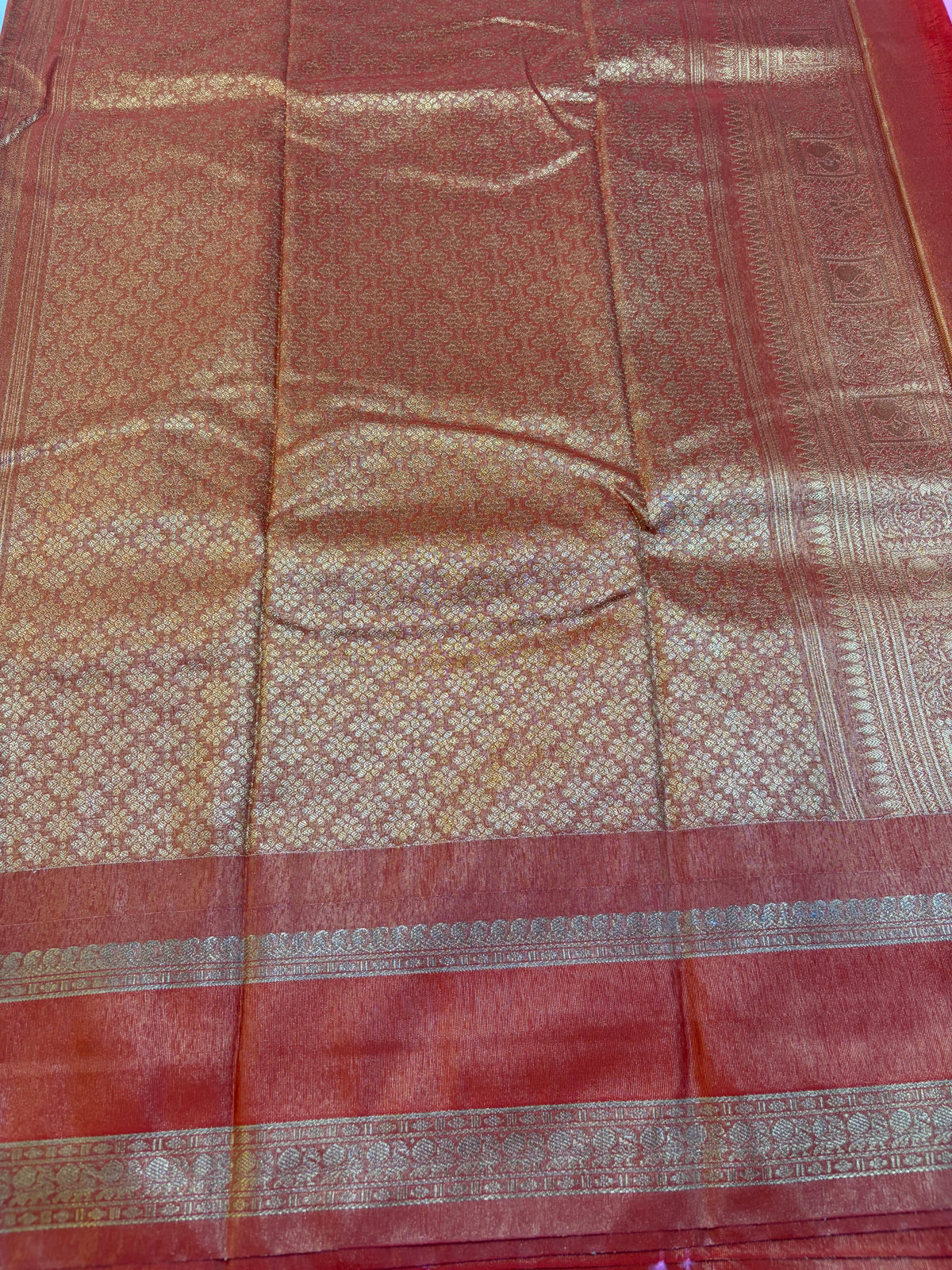 Semi Gadwal paithani tissue saree